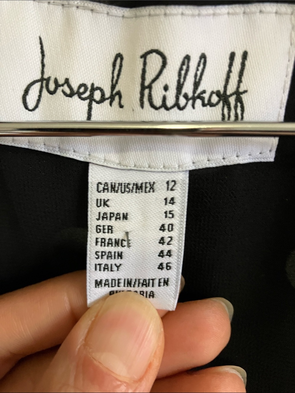 Joseph Ribkoff black and White Polka Dot Wrap Midi Dress ruffle A-line size 12 - Picture 6 of 10